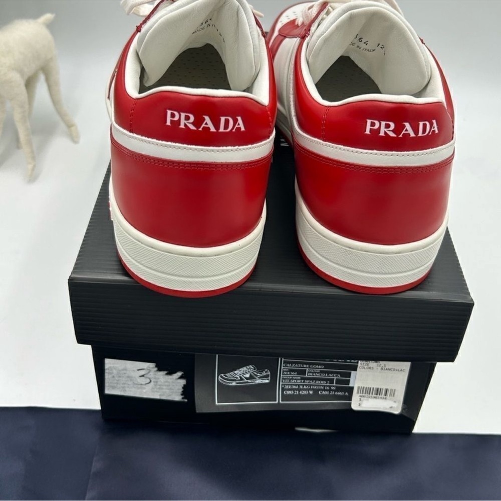 Men’s Prada downtown leather logo sneakers size 12.5 made in Italy - Picture 6 of 9